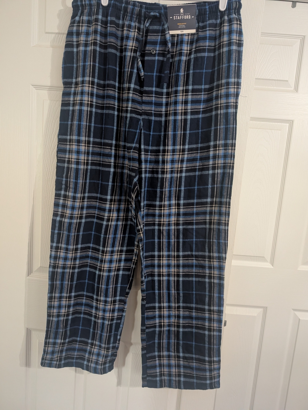 Stafford Navy and Light Blue Plaid Lounge Pants